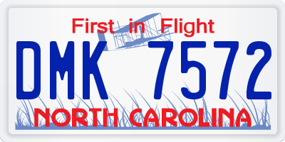 NC license plate DMK7572