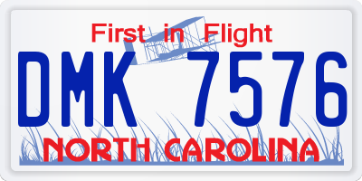 NC license plate DMK7576