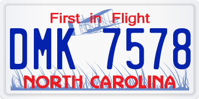 NC license plate DMK7578
