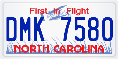 NC license plate DMK7580