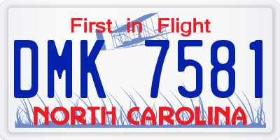 NC license plate DMK7581