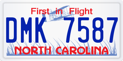 NC license plate DMK7587