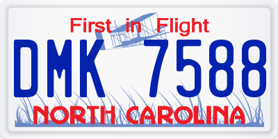 NC license plate DMK7588