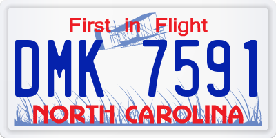 NC license plate DMK7591