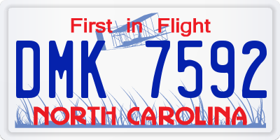 NC license plate DMK7592