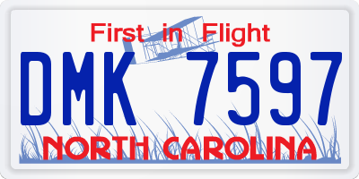 NC license plate DMK7597