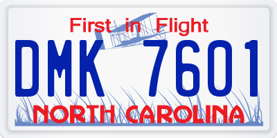 NC license plate DMK7601