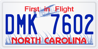 NC license plate DMK7602