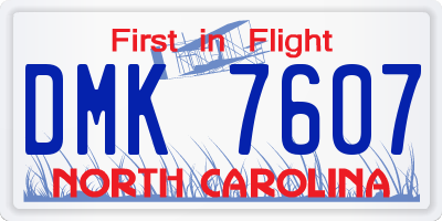 NC license plate DMK7607