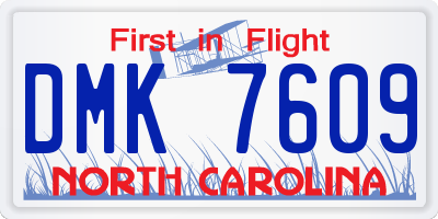 NC license plate DMK7609