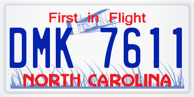 NC license plate DMK7611
