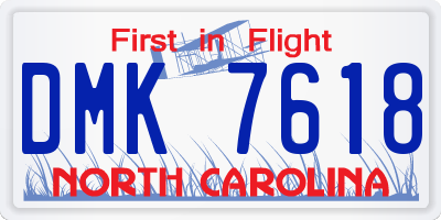 NC license plate DMK7618