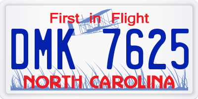 NC license plate DMK7625