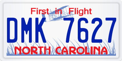NC license plate DMK7627