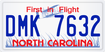 NC license plate DMK7632