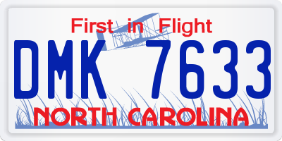 NC license plate DMK7633