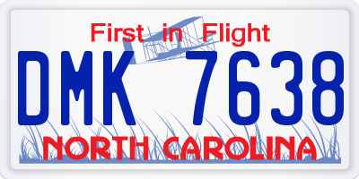 NC license plate DMK7638