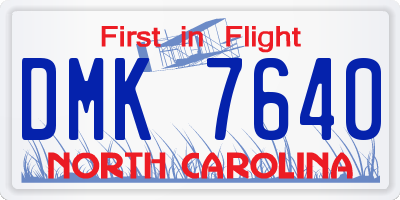 NC license plate DMK7640