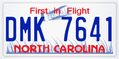 NC license plate DMK7641