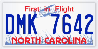 NC license plate DMK7642