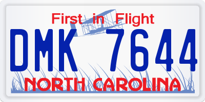 NC license plate DMK7644