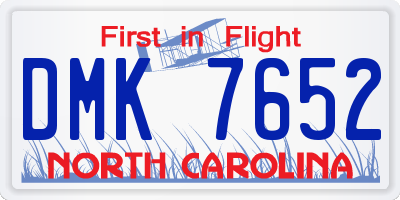 NC license plate DMK7652