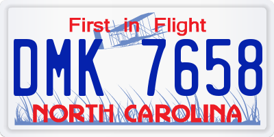 NC license plate DMK7658