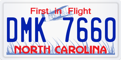 NC license plate DMK7660