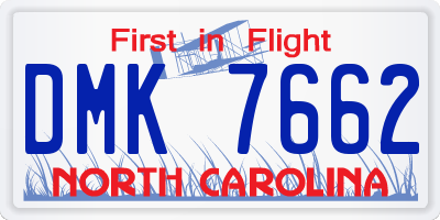 NC license plate DMK7662