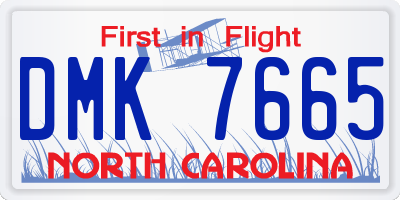 NC license plate DMK7665