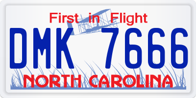 NC license plate DMK7666