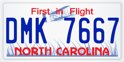 NC license plate DMK7667