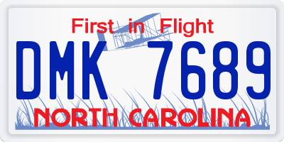 NC license plate DMK7689