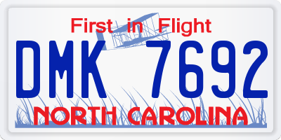 NC license plate DMK7692