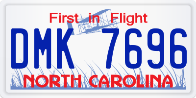 NC license plate DMK7696