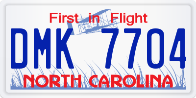 NC license plate DMK7704