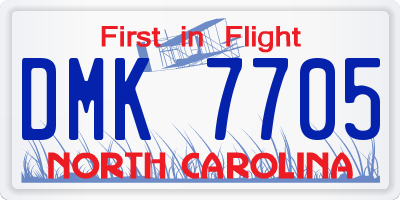 NC license plate DMK7705