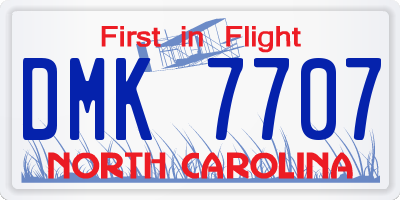 NC license plate DMK7707