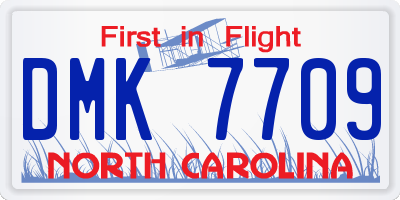 NC license plate DMK7709