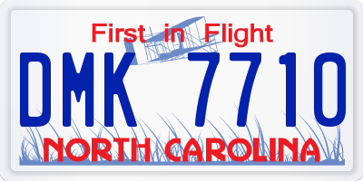 NC license plate DMK7710