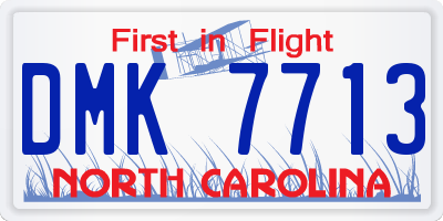 NC license plate DMK7713