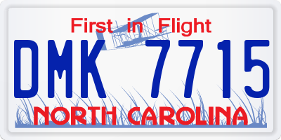 NC license plate DMK7715