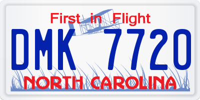 NC license plate DMK7720