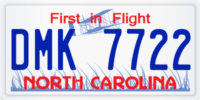 NC license plate DMK7722