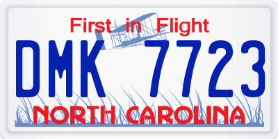 NC license plate DMK7723