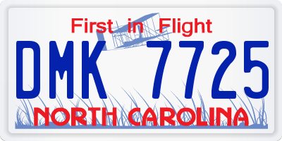 NC license plate DMK7725