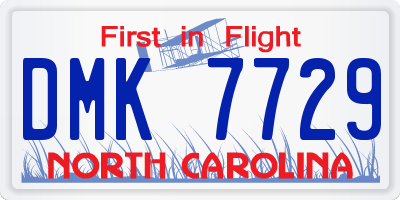 NC license plate DMK7729