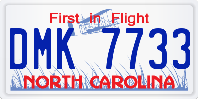 NC license plate DMK7733