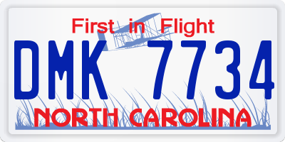 NC license plate DMK7734