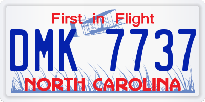 NC license plate DMK7737